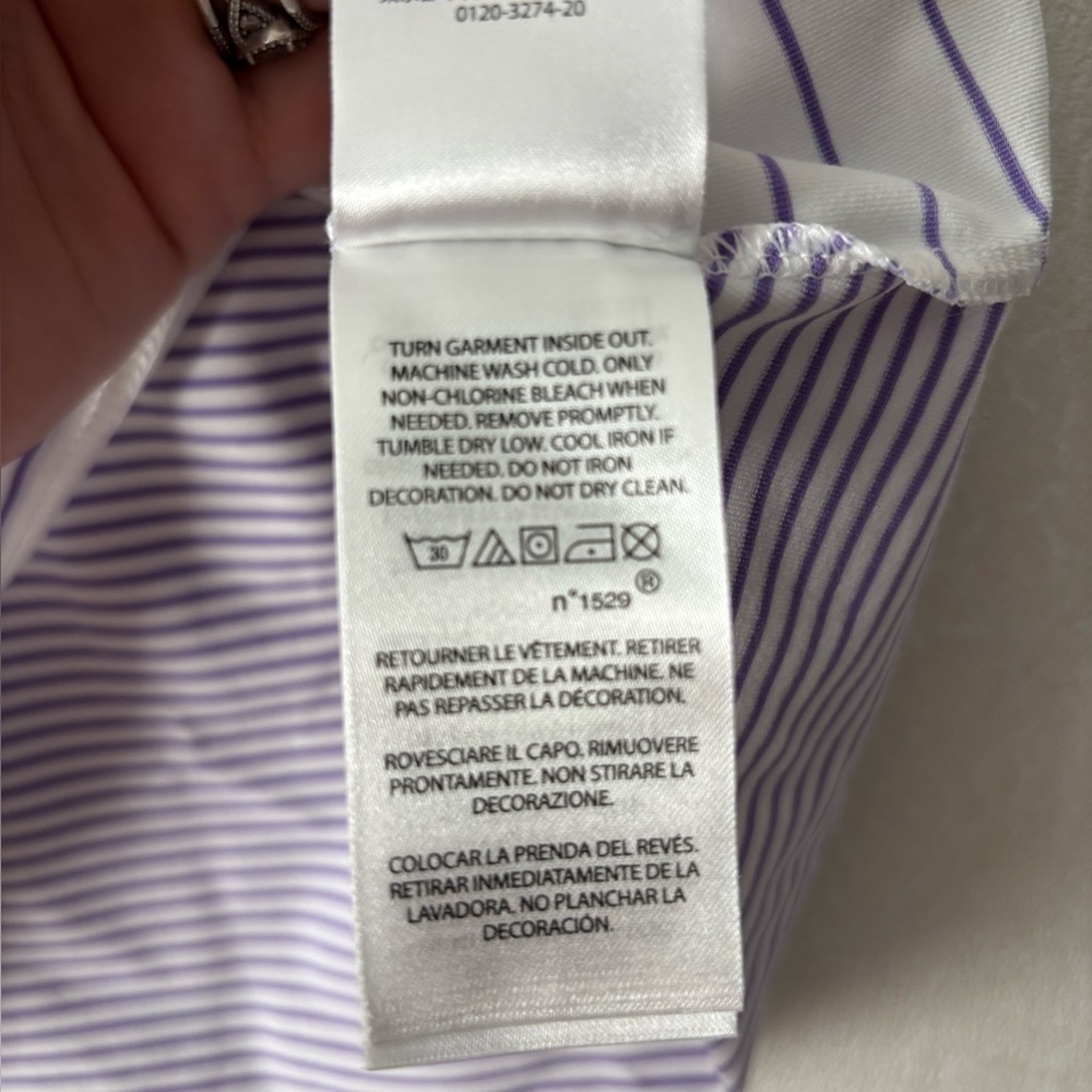 RLX Woman’s | White and Purple Wyndham championship Striped Polo Shirt | Size XL - Picture 4 of 6